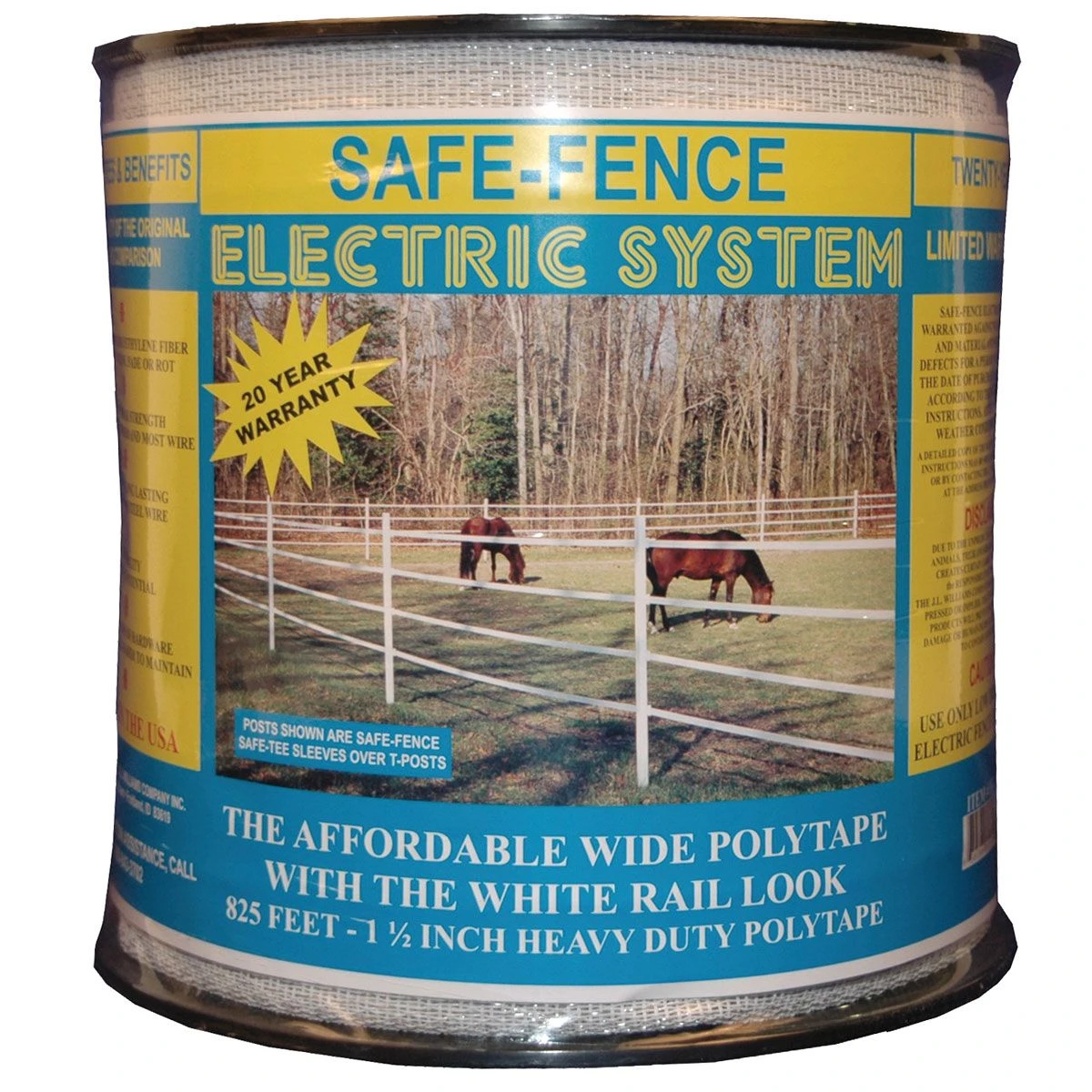 Powerfields Safe Fence PolyTape 1.5in X 828ft Roll Electric Fence 3 Powerfields Safe Fence PolyTape 1.5in X 828ft Roll Electric Fence