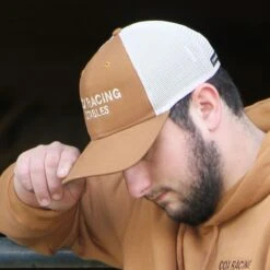 Trucker Hat Tan With Custom Name Embroidery -Sports-Equestrian Supplies th194 c c1166 alt1 easun2huuwck0lth