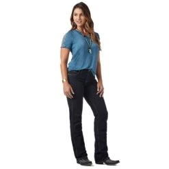 Wrangler Cowgirl Cut Q-Baby Dark Dynasty Ladies Jeans -Sports-Equestrian Supplies wrq20dd c1131 alt4 k7bfh1c3ebf8jpze