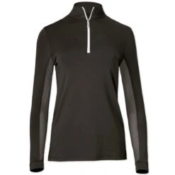 Tailored Sportsman Ice Fil Long Sleeve Ladies Quarter Zip - Black