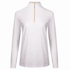 Tailored Sportsman Ice Fil Long Sleeve Ladies Quarter Zip - White